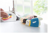 Sink Cat Dish Sponge Scrubber for Washing Dishes Dishwashing Cloth Scrubber Pack of 4 (BluePink Set)