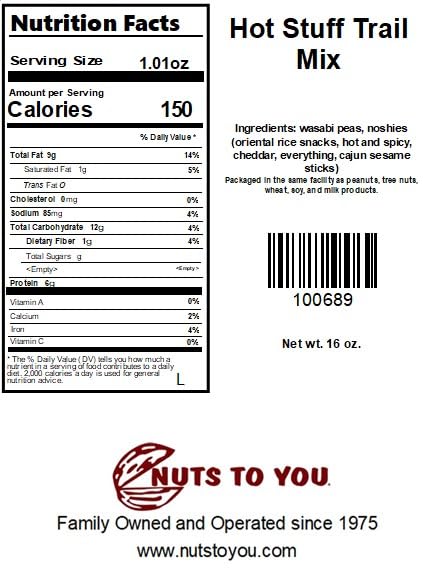 Nuts to You Fresh Snacks Hot Stuff Trail Mix | Spicy Nuts and Cajun Sticks Trail Mix | Hot & Spicy Sesame Sticks, Cheddar Sesame Sticks, Everything