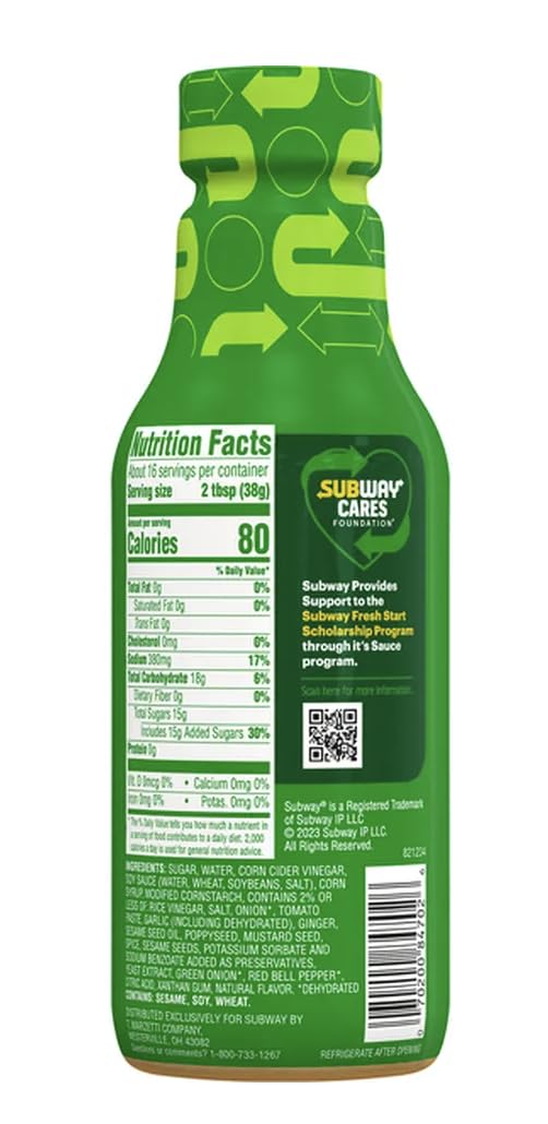 Subways Sweet Onion Teriyaki Sauce 16 oz Bottle w/Exit 28 Bargains Sticker