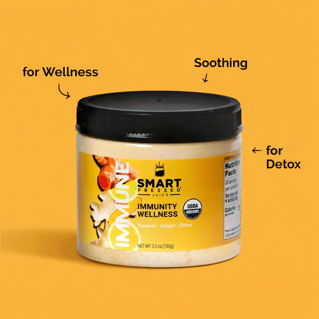 Smart Pressed Juice Immunity Wellness Drink with Organic Turmeric Curcumin Ginger Shot for Immune Support | Apple Cider Vinegar Lemon Ginger