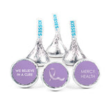 324ct Lavender Ribbon Cancer Awareness Personalized DIY Kiss Stickers