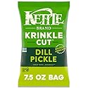 Kettle Brand Potato Chips, Krinkle Cut, Dill Pickle Kettle Chips, 7.5 Oz