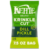 Kettle Brand Potato Chips, Krinkle Cut, Dill Pickle Kettle Chips, 7.5 Oz