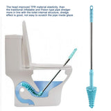 Flexible Toilet Plunger and Clog Remover for Siphon Toilets, Heavy Duty Bathroom Plunger with ABS Handle, Stainless Steel Pipe, TPR Elastic Head