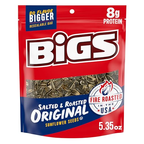 BIGS Original Salted & Roasted Sunflower Seeds, 5.35-Ounce Bags (Pack of 12)