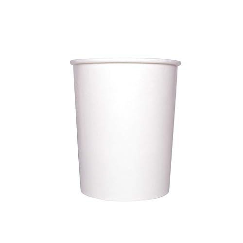 Karat [32oz - 500 ct] Large Paper Soup Bowls, Disposable Plastic-Free Party Supplies for Hot or Cold Food, 115mm Rim - White (FP-GFC32W)