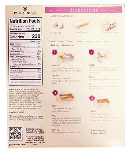 Paula Deen Ooey Gooey Butter Cake Mix 20.25 Ounce! Original Flavor Butter Cake! No Trans Fat & No Cholesterol! Choose Your Cake Mix! (Original)