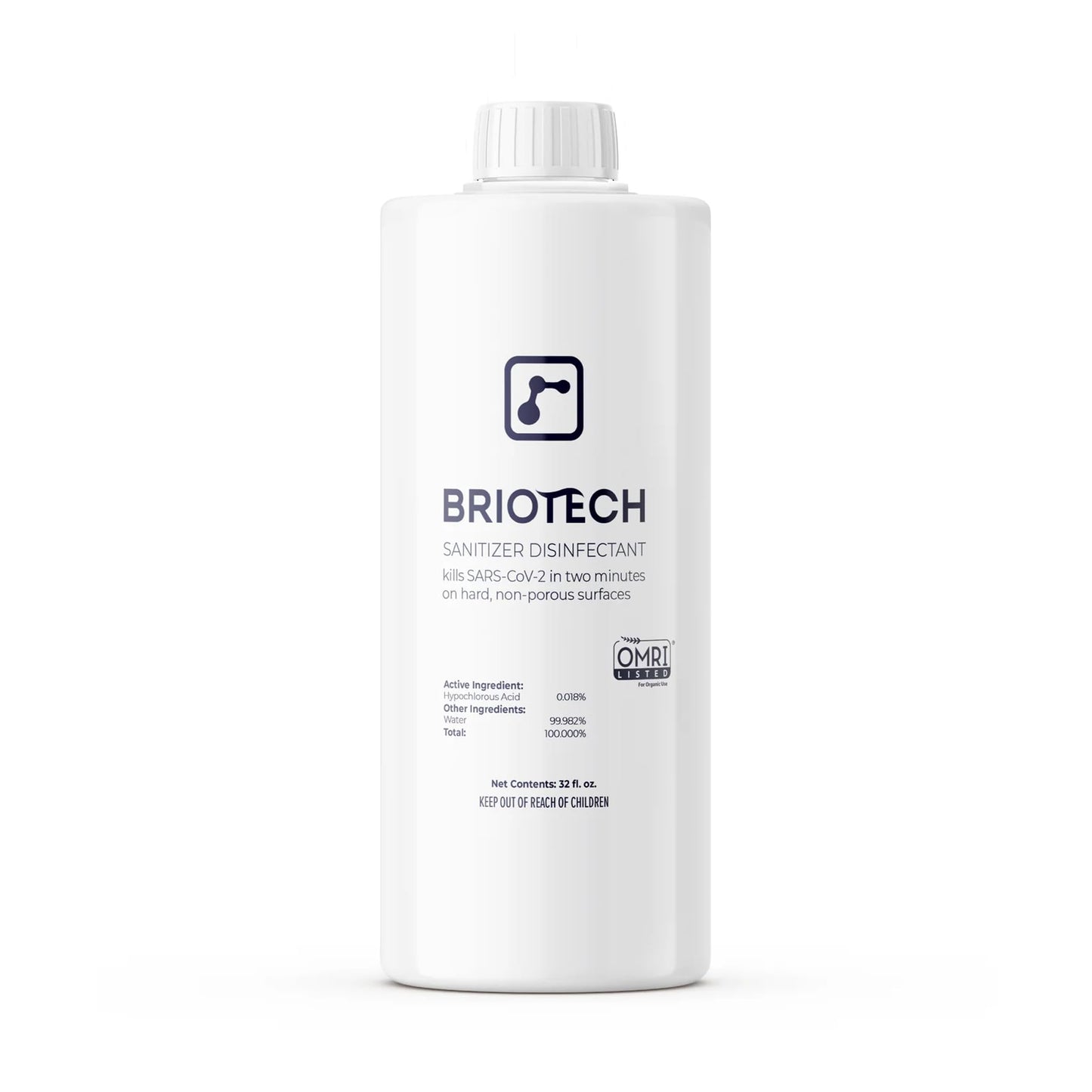 BRIOTECH Sanitizer Disinfectant Hypochlorous Spray, Kill 99.99% of Viruses & Bacteria, Control Mold, Eliminate Odor, Gentle for Nursery & Play Rooms