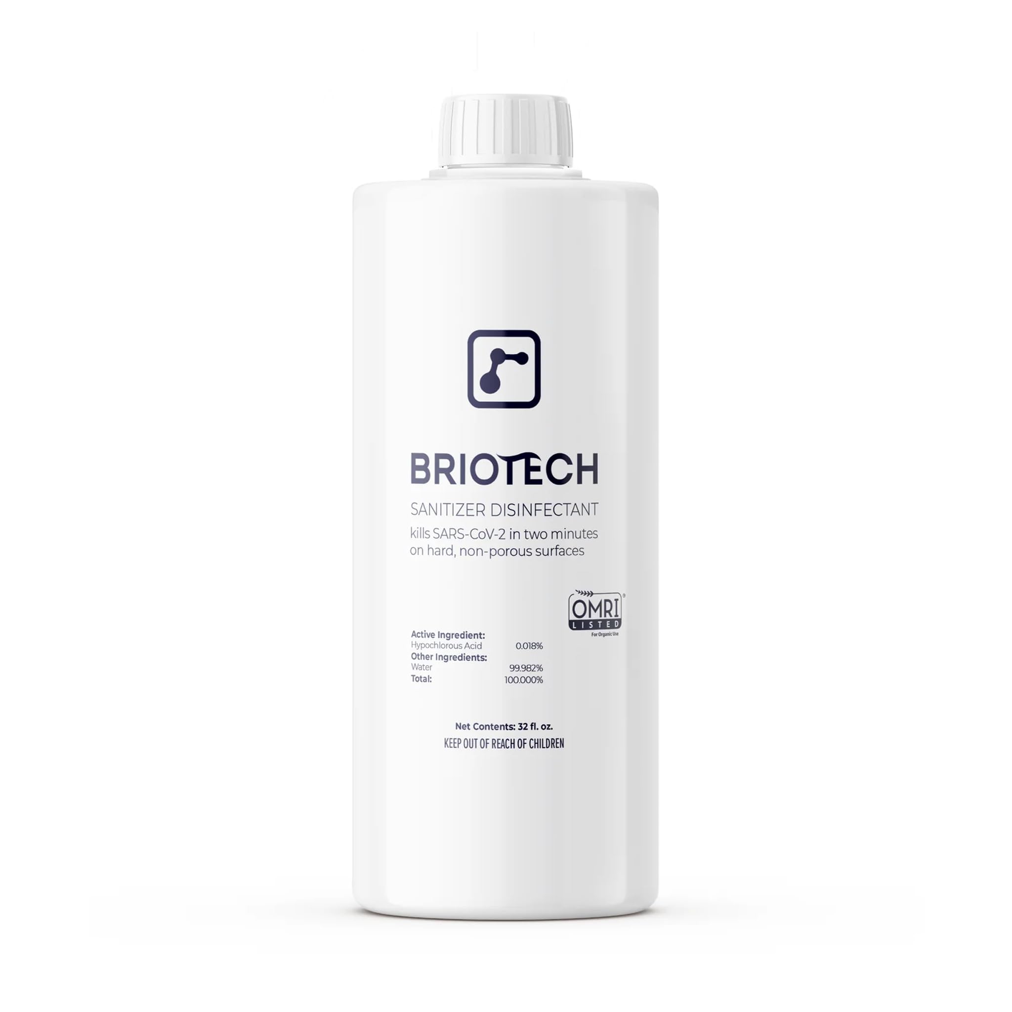 BRIOTECH Sanitizer Disinfectant Hypochlorous Spray, Kill 99.99% of Viruses & Bacteria, Control Mold, Eliminate Odor, Gentle for Nursery & Play Rooms