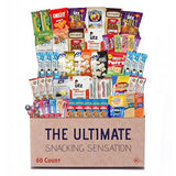 Broadway Basketeers 60 Count Snack Box Variety Pack Care Package for Graduation Kids Teens Adults Family Military College Students Birthdays