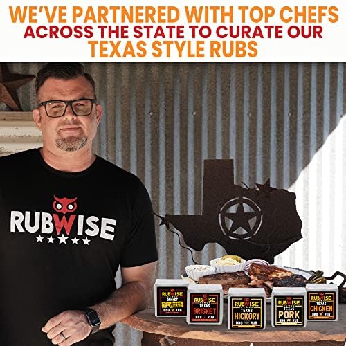 RubWise Texas Style BBQ Rub Gift Set (6 x 1 lb bags) | Meat Spice and Seasoning Variety Pack | Smoking & Grilling Gifts for Men | Brisket Rubs