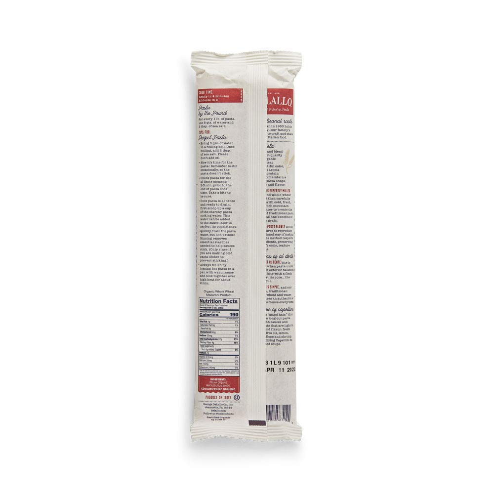 DeLallo Whole Wheat Capellini #1, 16-Ounce (Pack of 16)