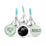 Personalized Baby Shower DIY Kiss Stickers, Sonogram Photo (108ct) - Green