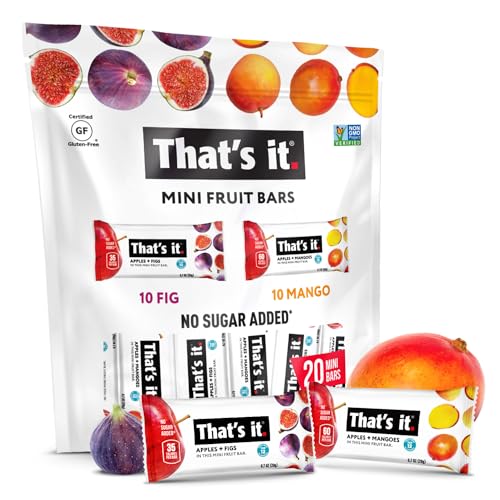 That's it. Mini Fruit Bars Variety (20 Pack) No Sugar Added, Plant-Based, Vegan & Gluten Free, Breakfast Bar, Paleo, for Children & Adults, Non GMO