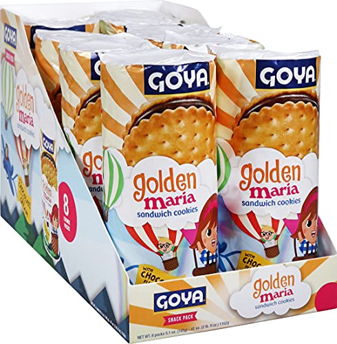 Goya Foods Golden Maria Sandwich Cookies, 5.10 Ounce (Pack of 8)