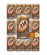 A&W Root Beer Mini Soda Cans, 7.5 oz Soft Drinks Bulk Snacks Pack, Small Refrigerator & Snack Pantry Drink 12 Count Beverage Bedroom & Kitchen