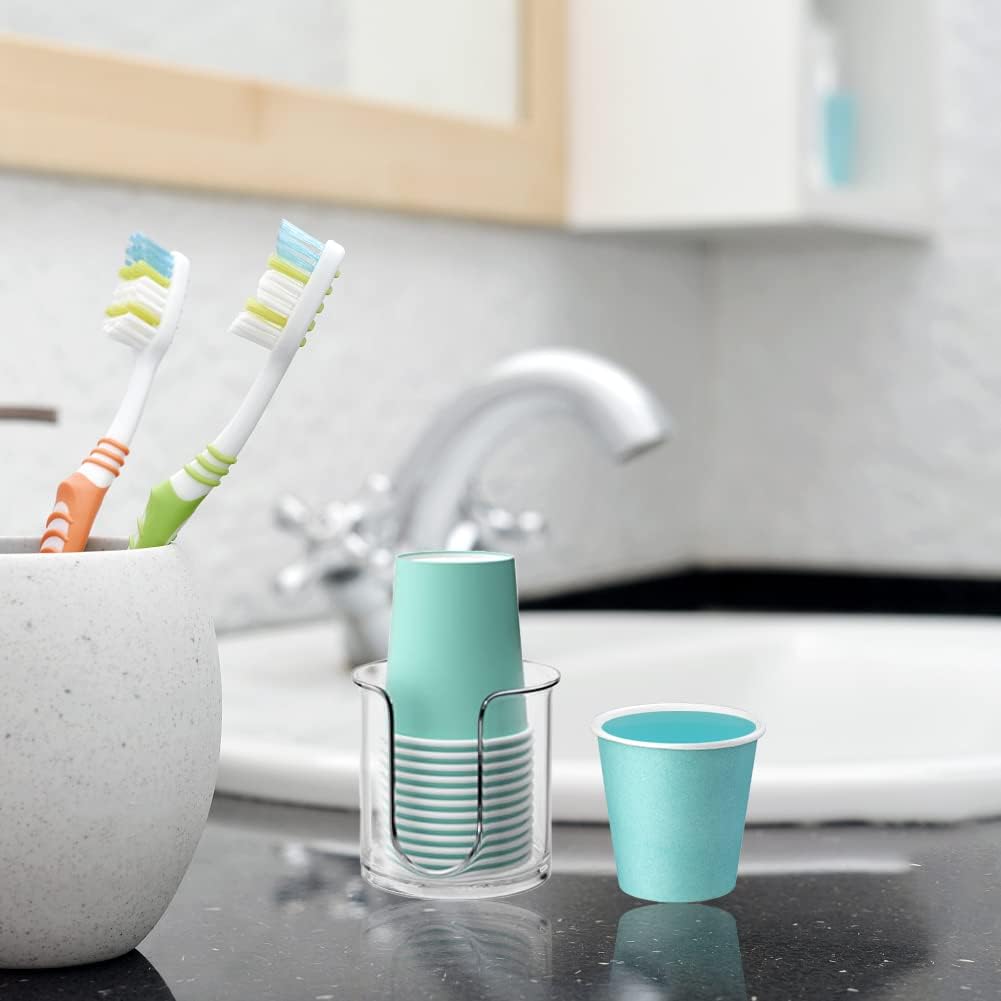 Huaiid 100 Pack 3 oz Paper Cups, Bathroom Paper Cups, Mouthwash Cups for Snack, Espresso, Perfect for Home Condos Rvs Campers (Blue)
