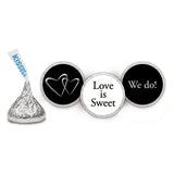 200 Completely Assembled Wedding HERSHEY Kisses - DIY Favors - Locked - Black