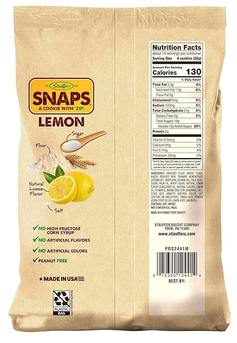 Stauffer's Original Recipe Lemon Snaps 14 oz. Bags (3 Bags)
