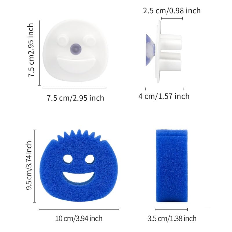Ximimark 3pcs Multi-Purpose Cleaning Sponges - Thermosensitive, Ideal for Kitchen, Bathroom & Car Wash - Durable PC Material