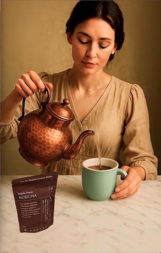 Kurasu Hojicha - Roasted Japanese Green Tea Powder 50g Bag - Low-Caffeine Kyoto Latte Tea with Nutty, Smooth Flavor - For Lattes, Baking & Relaxing