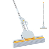 PVA Sponge Mops for Floor Cleaning Squeeze with 60" Long Handle, Self Wringing Mop with 15" Head for Kitchen Bathroom Tiles, Sponge Mops for Floor