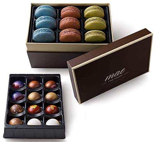 Gourmet Chocolate Bonbons and French Macarons Gift Set Small