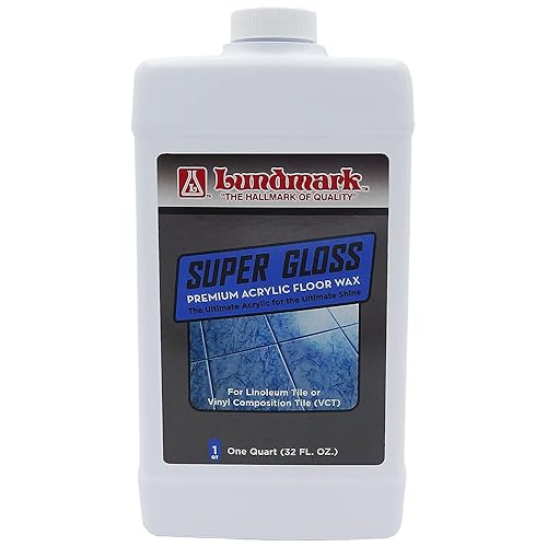 Lundmark Super Gloss Acrylic, Extra Heavy-Duty Hard Finish Floor Wax, 32-Ounce, 3202F32-6, Clear, (LUN-3202F32-6)