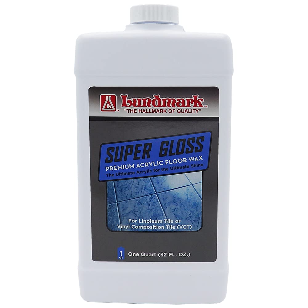 Lundmark Super Gloss Acrylic, Extra Heavy-Duty Hard Finish Floor Wax, 32-Ounce, 3202F32-6, Clear, (LUN-3202F32-6)