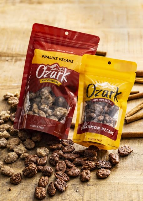 OZARK NUT ROASTERS, Praline Pecans, Sweet & Creamy French-Inspired Gourmet Snacks, World-Class Gourmet Candied Nuts, Resealable Pack (14 oz)