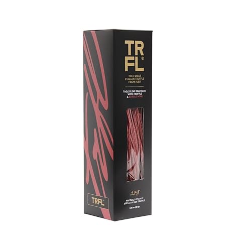 TRFL Truffle & Barolo Wine Tagliolini - Artisanal Italian Egg Pasta Noodles, 3% Truffle Grains and 4% Barolo Wine, Handcrafted in Alba, Italy