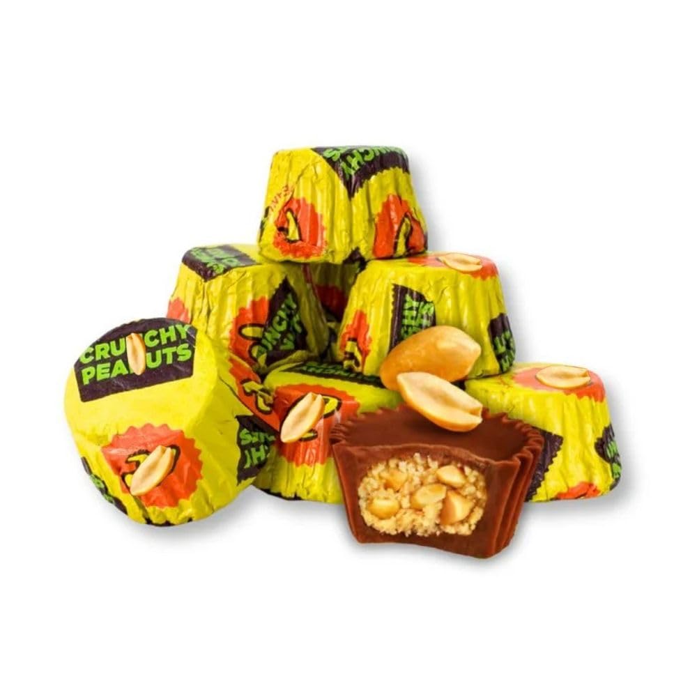 Crunchy Peanut Butter Cup Candy Miniatures Bulk Bag - 1 lb (Approx. 50 pieces)