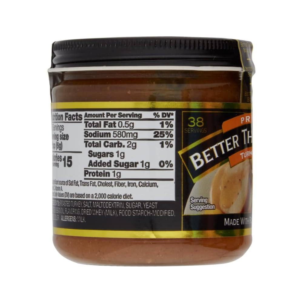 Better Than Bouillon Premium Turkey Base, Made with Roasted Turkey, 38 Servings Per Jar (8 Ounce (Pack of 6))