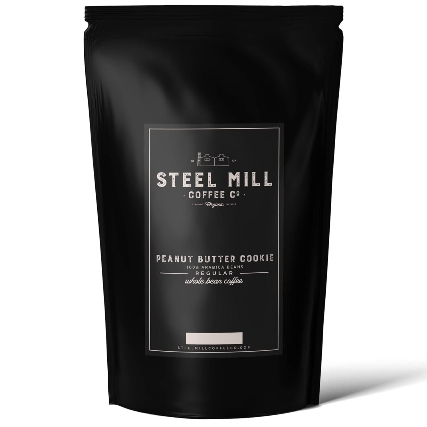 Steel Mill Coffee Co. - Peanut Butter Cookie Flavored Coffee - Ground - Regular - Medium Roast - 100% Arabica Beans - Vegan - Gluten-Free - Sugar-Free