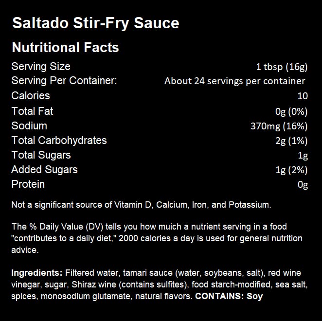 Tia Amelia Lomo Saltado Stir-Fry Sauce - Gluten-Free Peruvian Chinese Fusion Sauce for Steak, Chicken, Seafood, and Vegetables - Marinade and Sauce