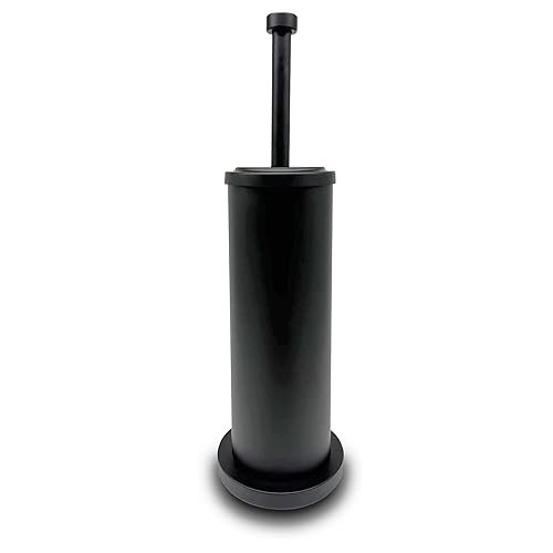 Indecor Home Matte Black Toilet Bowl Brush with Holder, Durable Bathroom Cleaning Tool, Modern Design for Easy Toilet Maintenance, Bathroom Cleaner