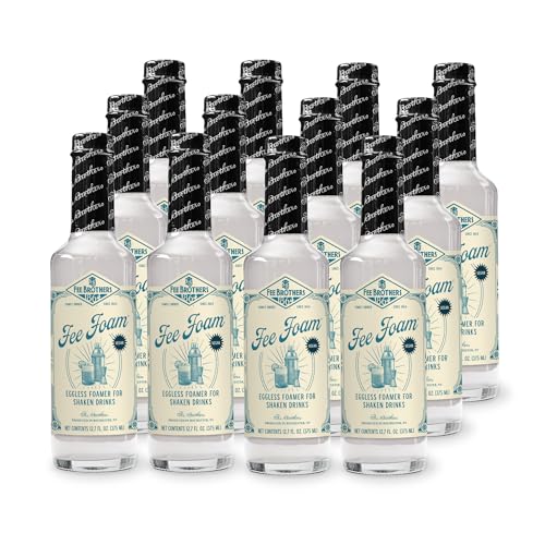 Fee Brothers Fee Foam - Cocktail Foamer and Mixer, Egg Substitute, Vegan-Friendly, Gluten Free, 12.7 fl oz (Pack of 12)