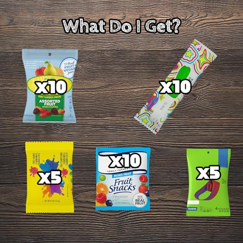 Fruit Snacks Variety Pack - 40 Count Assortment of Chewy, Fruity Treats for Kids and Adults - Lunchbox, Classroom, and Travel-Friendly Snack Packs by
