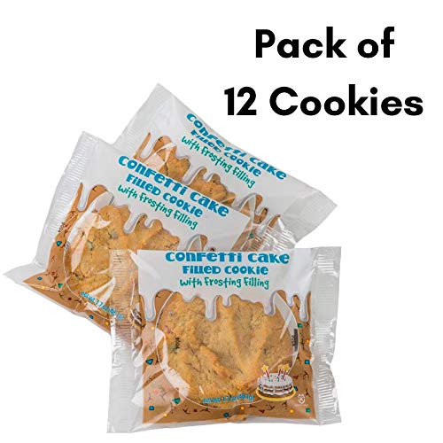 Rich's Confetti Cake Filled Cookie with Frosting Filling, Soft Baked Cookie, 12 Count, Individually Wrapped Cookie