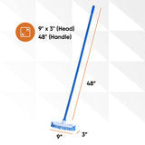 Superio Deck Scrub Brush with Long Handle 48 Inches, Heavy Duty Stiff Bristles Grout Scrubber with Scraper - Cleans Hot Tub, Swimming Pool, Granite