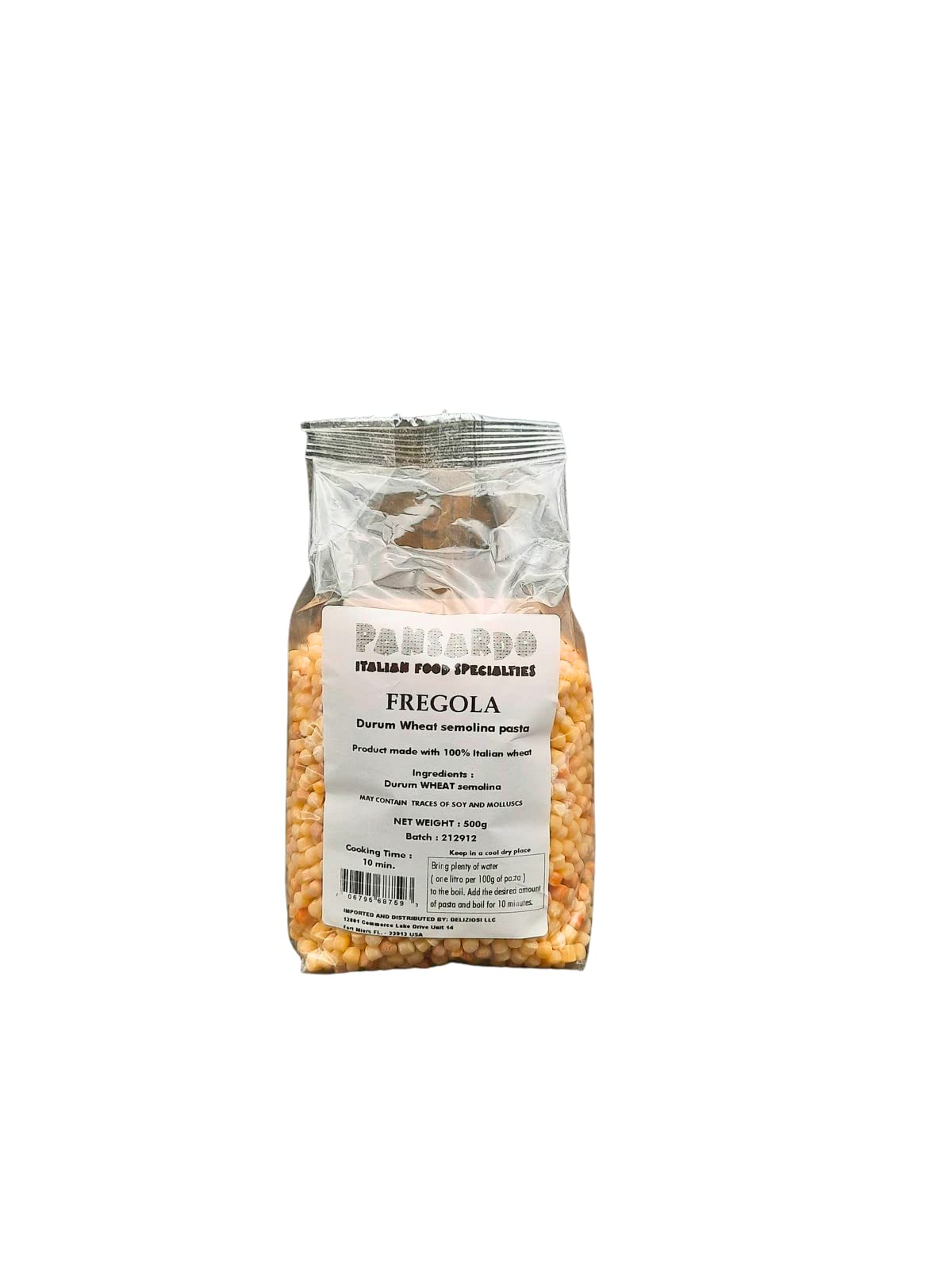 PANSARDO Fregola Durum Wheat Semolina Italian Pasta - 4 Pack