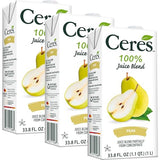 Ceres Pear Juice Blend, 3-Pack - - 100% Natural, Rich in Vitamin C, No Added Sugar, Artificial Colors, or Flavors, Kosher Certified, 33.8 Oz Ea (1