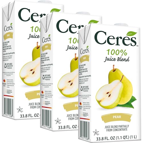 Ceres Pear Juice Blend, 3-Pack - - 100% Natural, Rich in Vitamin C, No Added Sugar, Artificial Colors, or Flavors, Kosher Certified, 33.8 Oz Ea (1
