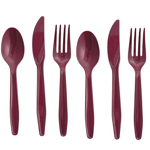 Fun Express Plastic Forks Spoons Knives Cutlery Set 210 Pieces - Heavy Duty Disposable Silverware for 70 Guests | Bulk Plastic Utensils for Party