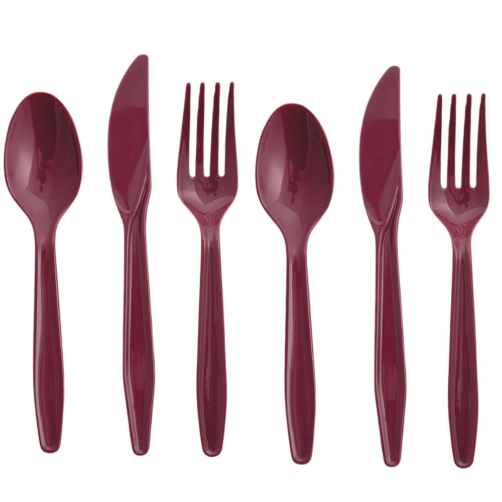Fun Express Plastic Forks Spoons Knives Cutlery Set 210 Pieces - Heavy Duty Disposable Silverware for 70 Guests | Bulk Plastic Utensils for Party