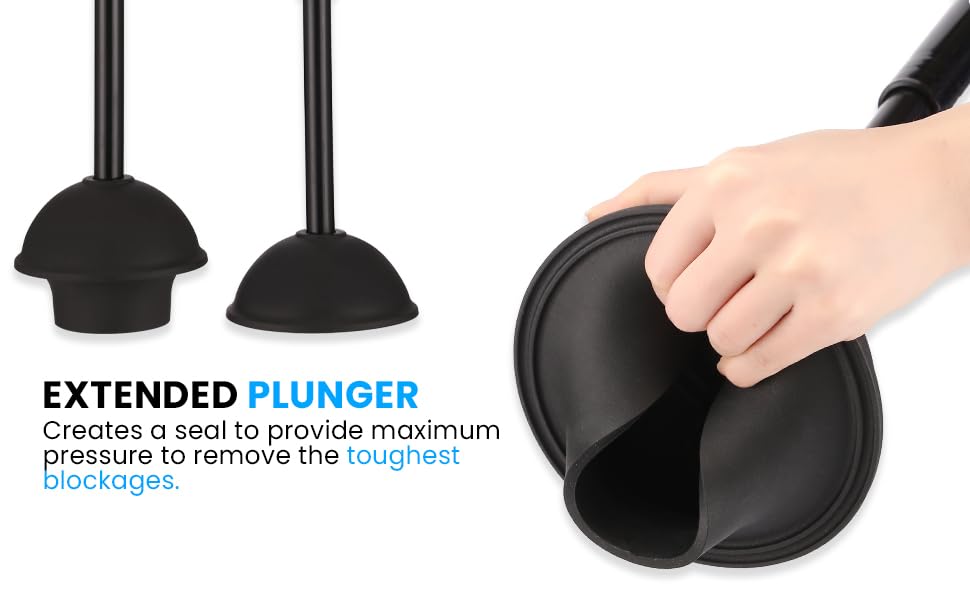 ToiletBuddies Toilet Brush & Plunger Set - Toilet Bowl Brush and Holder, 2 in 1 Bristle Toilet Brush & Plunger Set for Bathroom