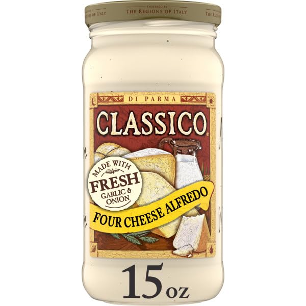 Classico Cream Sauce Trio, Italian Pasta Topping, Rich and Creamy Recipe, Extra Creamy, Roasted Garlic and Four Cheese, 15 Ounce (Variety Pack)