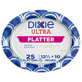 Dixie Ultra Disposable Paper Platters, 10" x 12.5", 25 Count - Durable, Sturdy Design