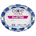 Dixie Ultra Disposable Paper Platters, 10" x 12.5", 25 Count - Durable, Sturdy Design