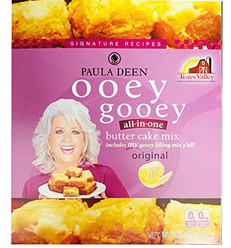 Paula Deen Ooey Gooey Butter Cake Mix 20.25 Ounce! Original Flavor Butter Cake! No Trans Fat & No Cholesterol! Choose Your Cake Mix! (Original)